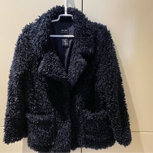 Me Jane Navy Faux Fur Jacket/Blazer